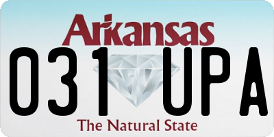 AR license plate 031UPA