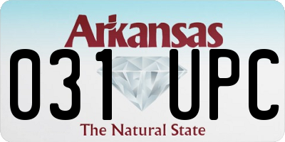 AR license plate 031UPC