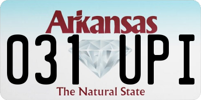 AR license plate 031UPI