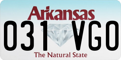 AR license plate 031VGO