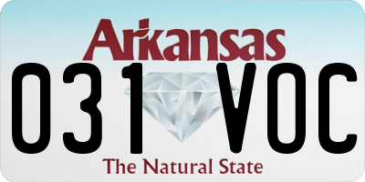 AR license plate 031VOC
