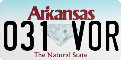 AR license plate 031VOR