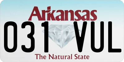 AR license plate 031VUL