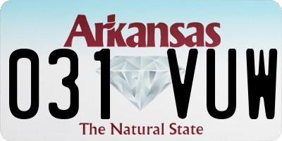 AR license plate 031VUW