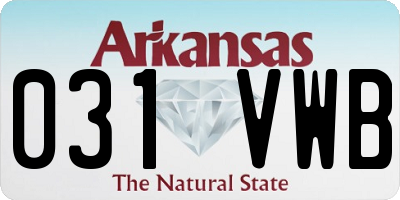 AR license plate 031VWB