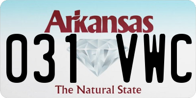 AR license plate 031VWC