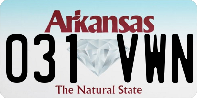 AR license plate 031VWN