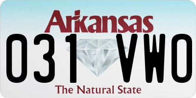 AR license plate 031VWO