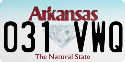 AR license plate 031VWQ