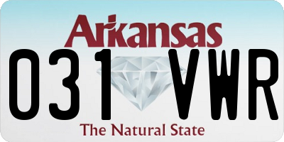 AR license plate 031VWR
