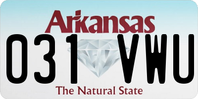 AR license plate 031VWU