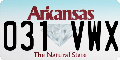 AR license plate 031VWX