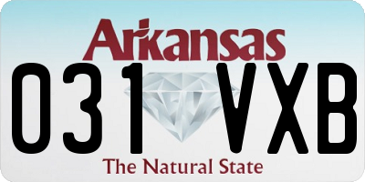 AR license plate 031VXB
