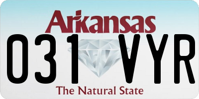 AR license plate 031VYR