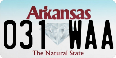 AR license plate 031WAA