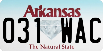 AR license plate 031WAC