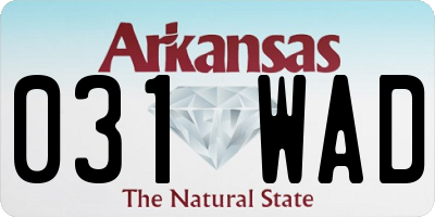 AR license plate 031WAD