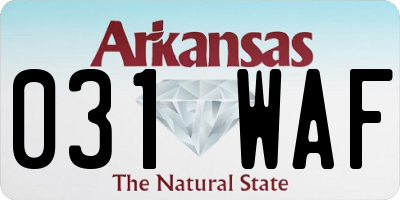 AR license plate 031WAF