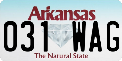 AR license plate 031WAG