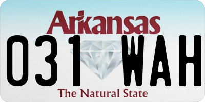 AR license plate 031WAH