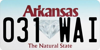 AR license plate 031WAI