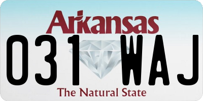 AR license plate 031WAJ