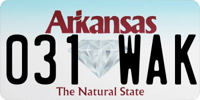 AR license plate 031WAK