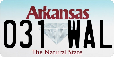 AR license plate 031WAL