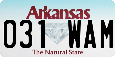 AR license plate 031WAM