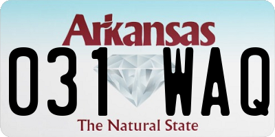 AR license plate 031WAQ