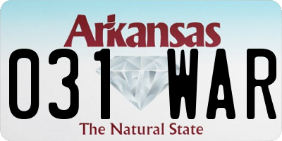 AR license plate 031WAR