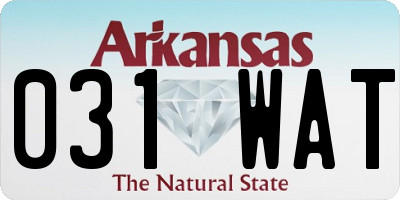 AR license plate 031WAT