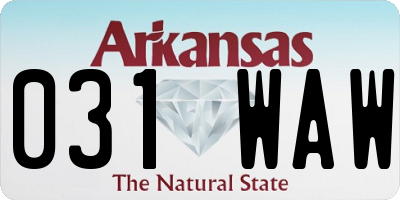 AR license plate 031WAW