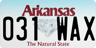 AR license plate 031WAX