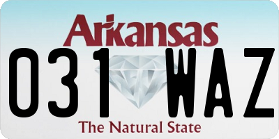 AR license plate 031WAZ