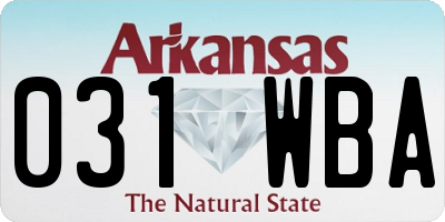 AR license plate 031WBA