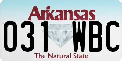 AR license plate 031WBC