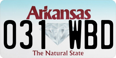AR license plate 031WBD