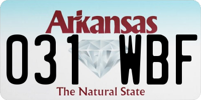 AR license plate 031WBF