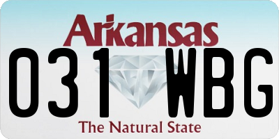 AR license plate 031WBG