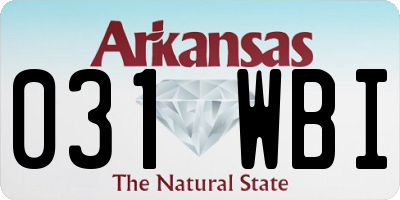 AR license plate 031WBI