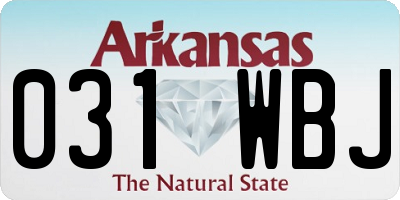 AR license plate 031WBJ