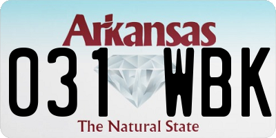 AR license plate 031WBK