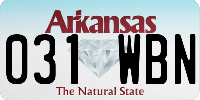 AR license plate 031WBN