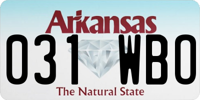 AR license plate 031WBO