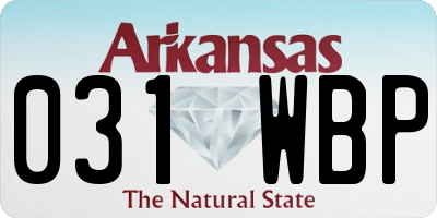 AR license plate 031WBP