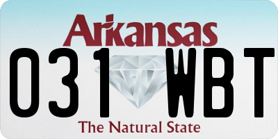 AR license plate 031WBT