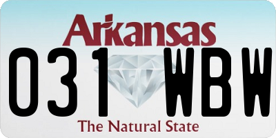 AR license plate 031WBW