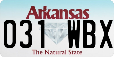 AR license plate 031WBX