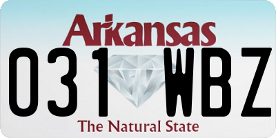 AR license plate 031WBZ